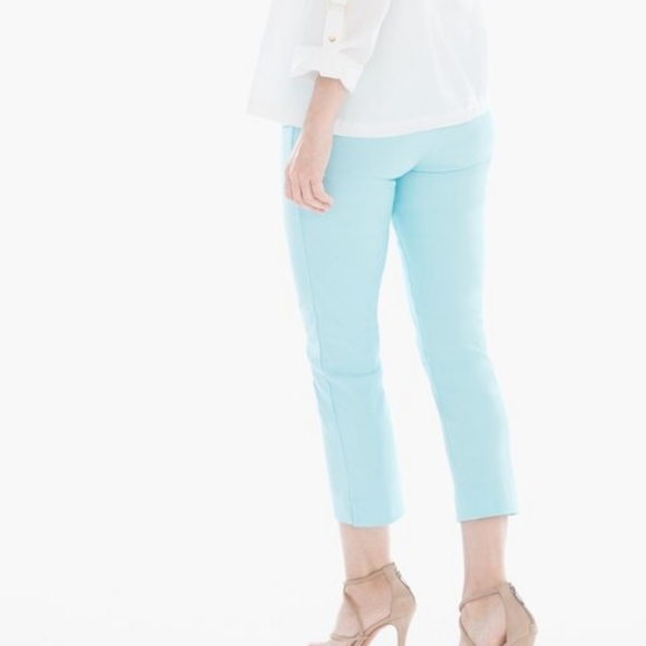 Chicos SO SLIMMING Brigitte Crop Pants In Aria Aqua - Picture 3 of 4